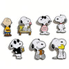 Snoopy Enamel Pin Set – 7 Cartoon Lapel Pins for Backpacks & Apparel
