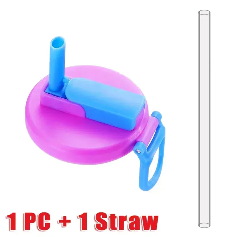 Reusable Silicone Can Lids with Straws