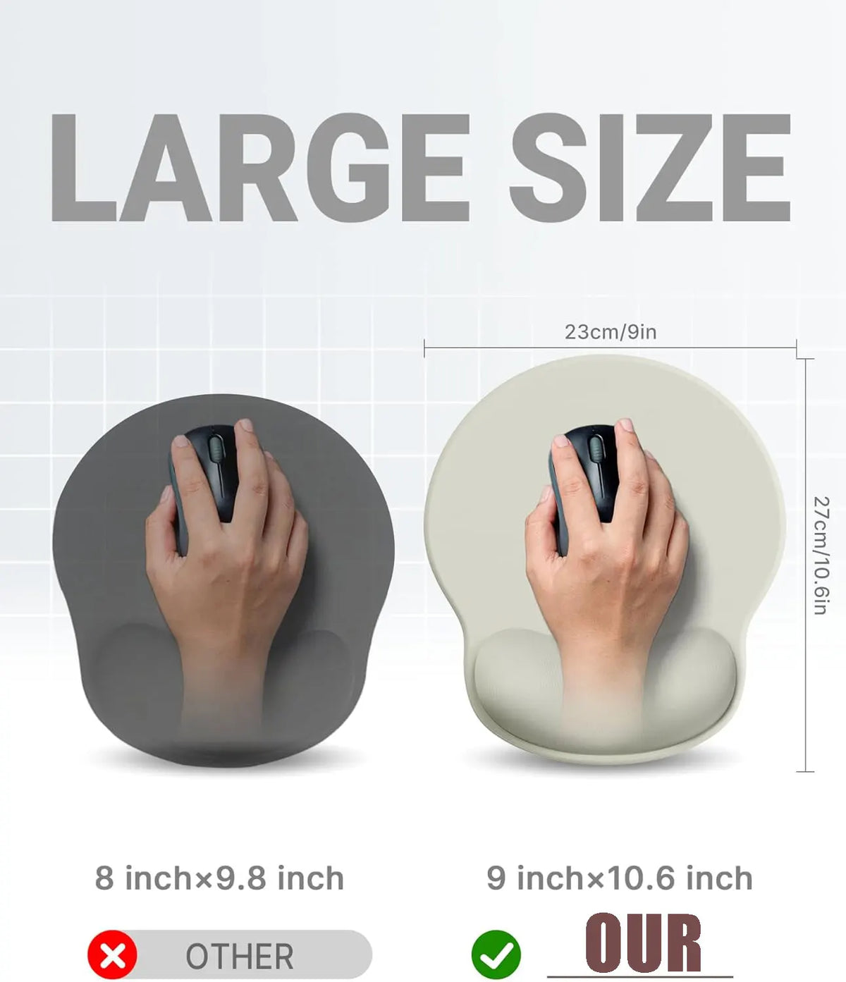 Ergonomic Mouse Pad with Gel Wrist Support