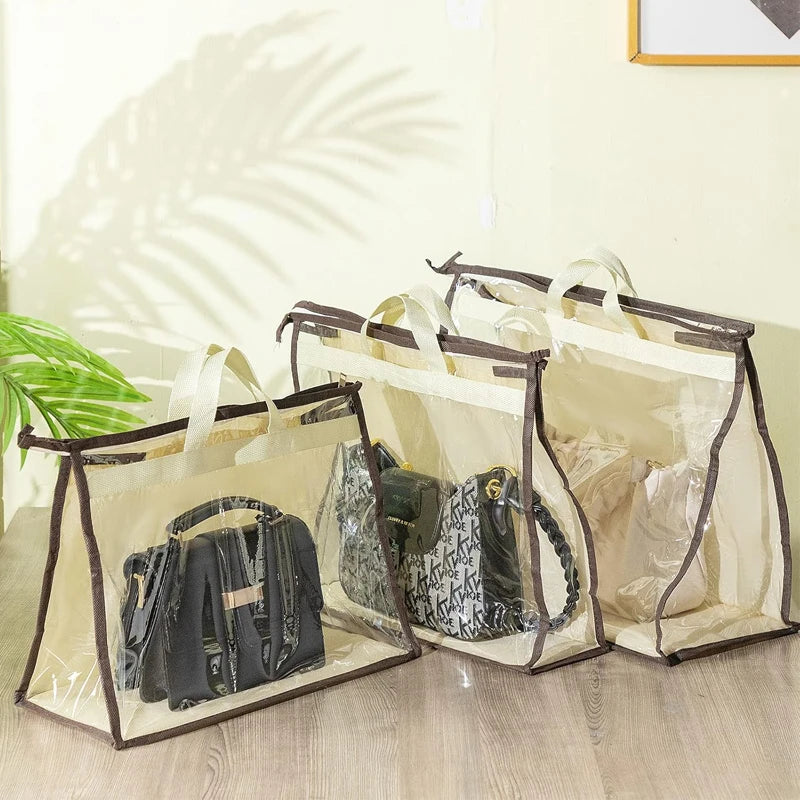 Transparent Dust-Proof Handbag Storage Bag with Hanging Hook