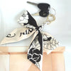 Chic Silk Bow Keychain with Ribbon Charm