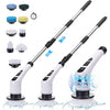 A set of 9 electric cleaning brushes and attachments for various cleaning tasks
