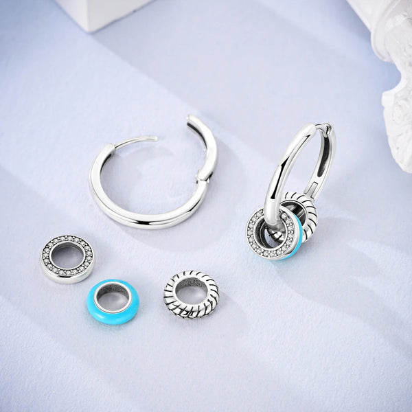 Triple-Layer CZ Hoop Earrings