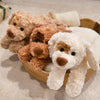 Curly Teddy Dog Plush Pillow – Soft Cuddly Stuffed Animal