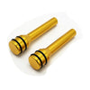 Two brass-colored aluminum alloy car door lock pins with threaded ends.