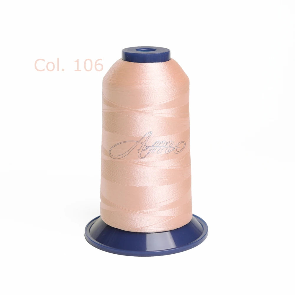 A spool of light pink polyester embroidery thread labeled Col. 106.
