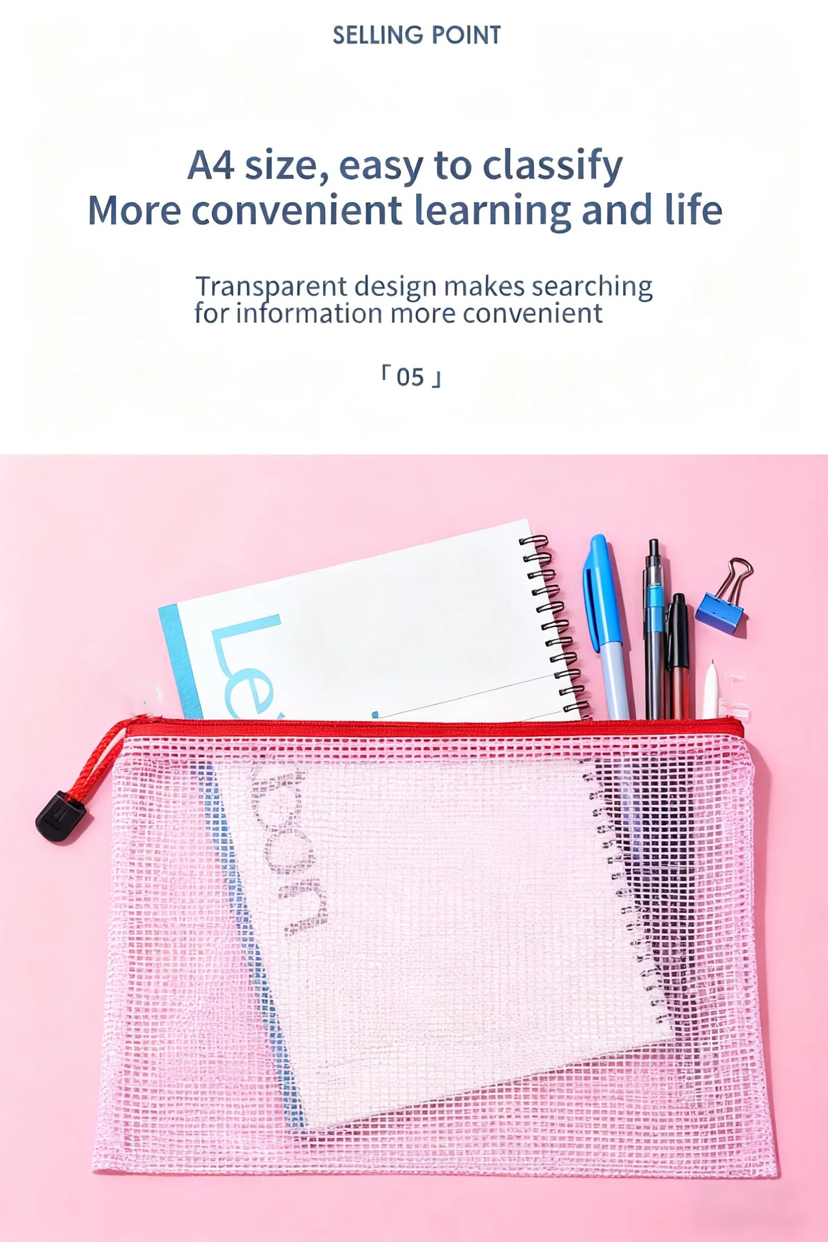 Clear Waterproof Zipper Document Organizer