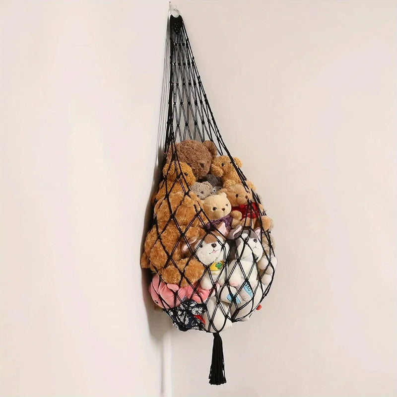 Boho Macramé Stuffed Animal Storage Hammock