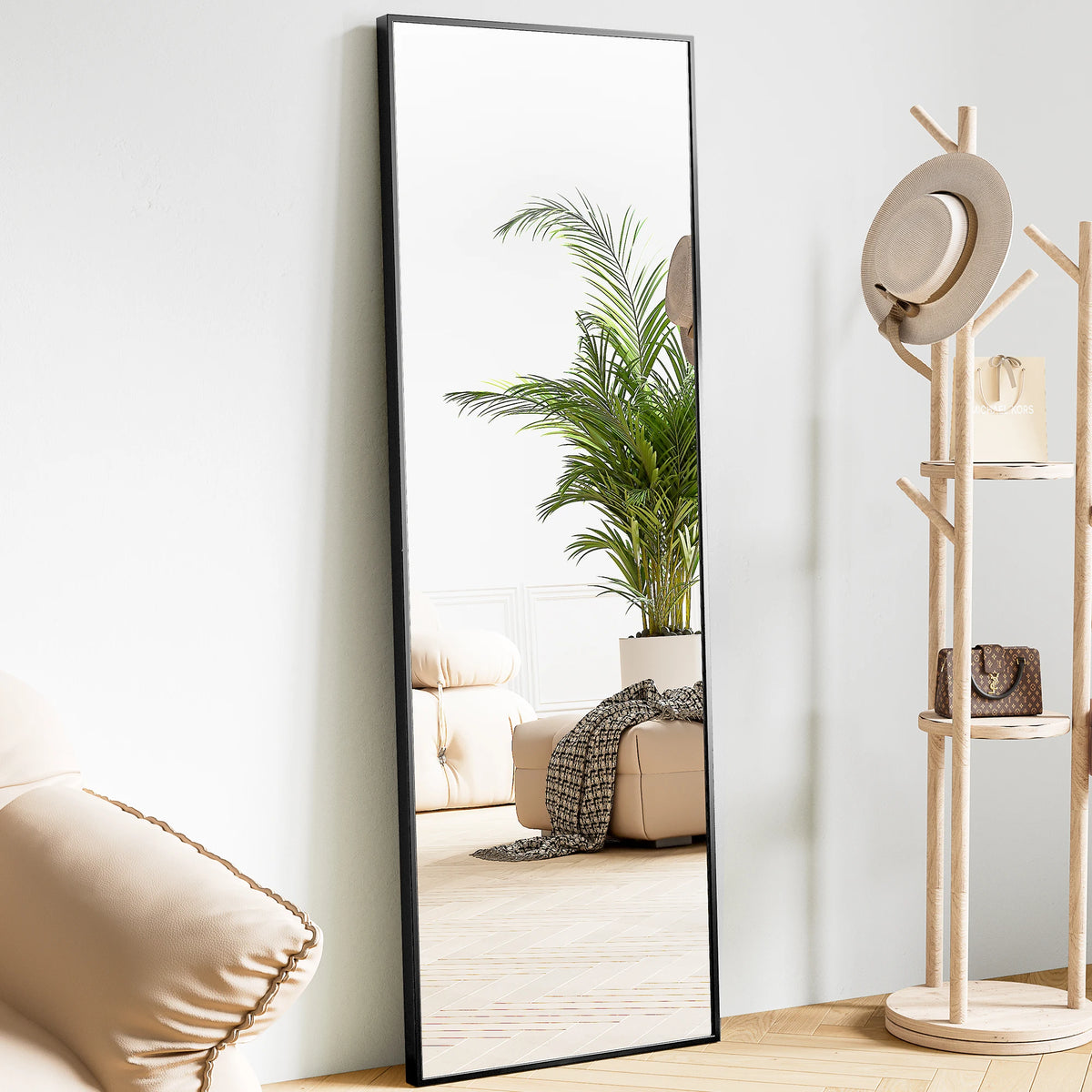 Full Length Wall Mirror with Aluminum Frame