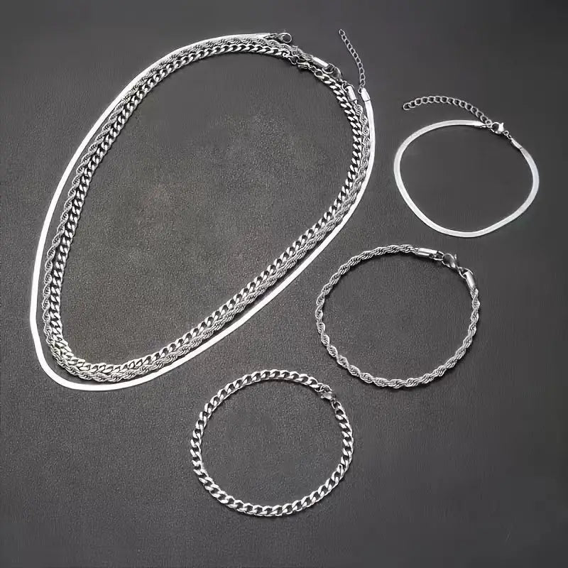 Unisex Stainless Steel Jewelry Set