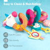 Soft Car Seat & Stroller Toy Set with Mirror, Crinkle, and Squeaky Sounds