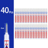 Ein Set von 40 Präzisions-Wasserfeste Markiererdosen in verschiedenen Farben und Spitzen, gezeigt neben einer 2cm-Skala.