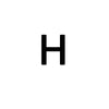 A black capital letter H on a white background.