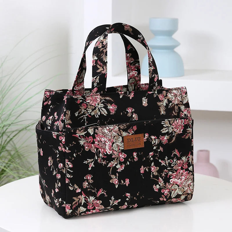 Large Capacity Canvas Tote Bag with Zipper Closure
