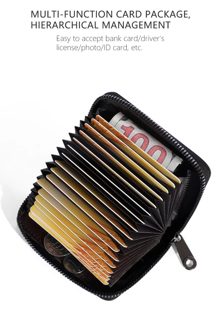 PU Leather Card Holder Wallet with 20 Card Slots