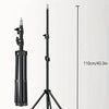 Black tripod kit for a 10-inch ring light, showing the stand and mounting components.