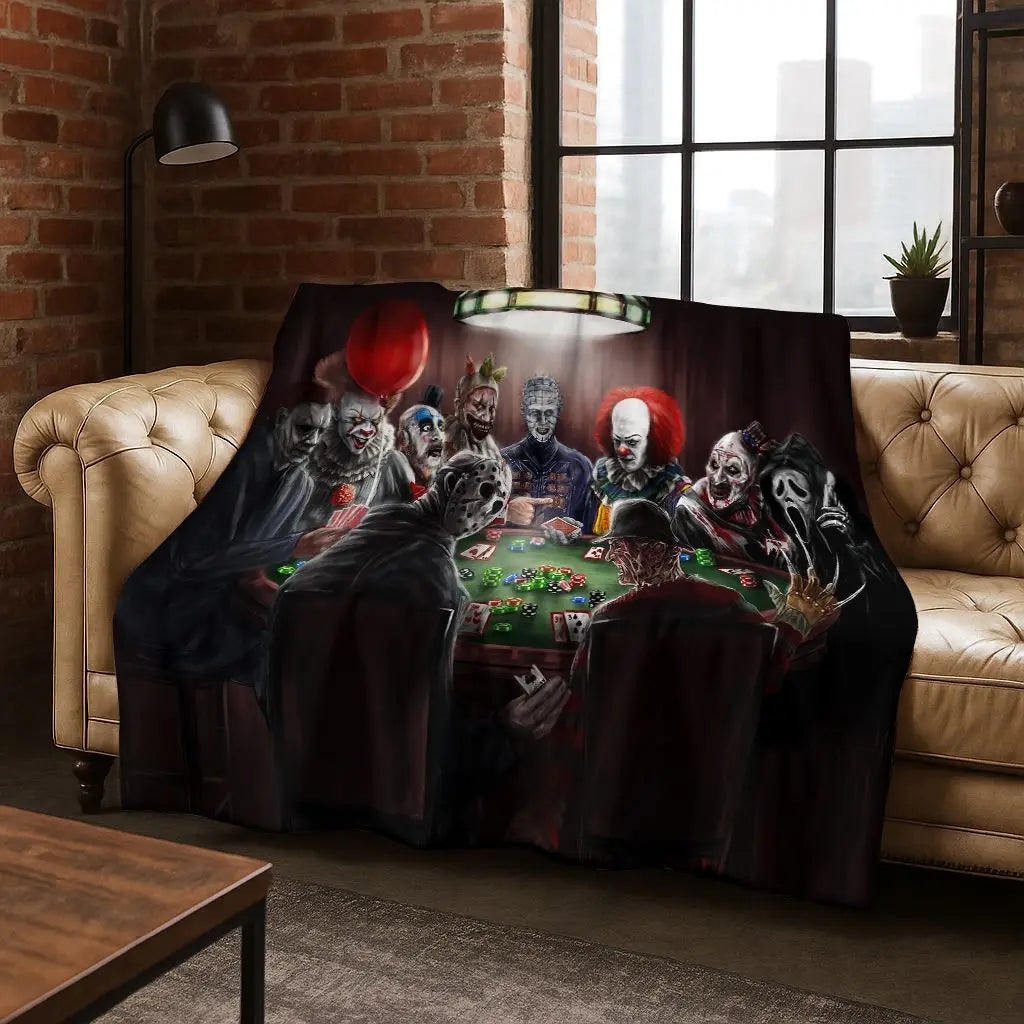Ghost Face Horror Character Flannel Throw Blanket