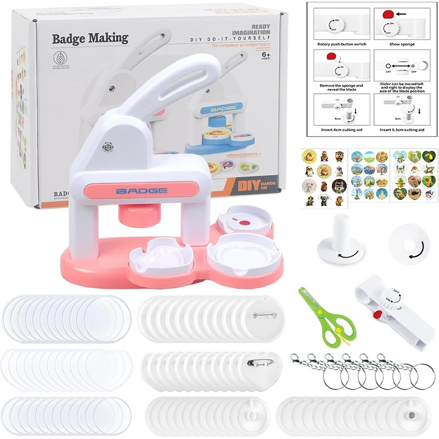3-in-1 DIY Button Maker and Badge Press Kit