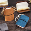 Mini PU Leather Journal Keychain with Keyring