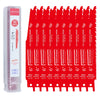 A set of ten bi-metal reciprocating saw blades for nail-embedded wood, packaged in a clear plastic container.