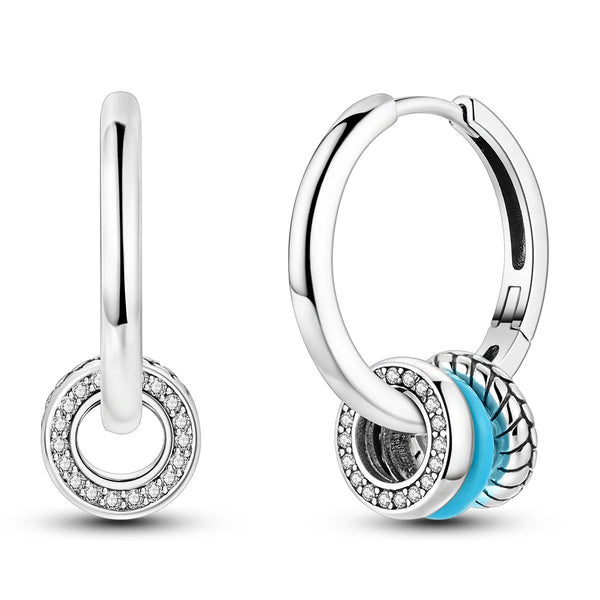 Triple-Layer CZ Hoop Earrings