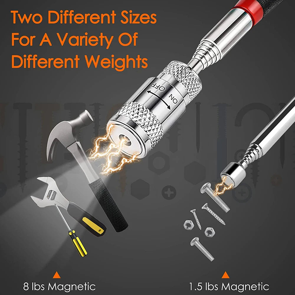 Extendable Magnetic Pickup Tool with LED Light