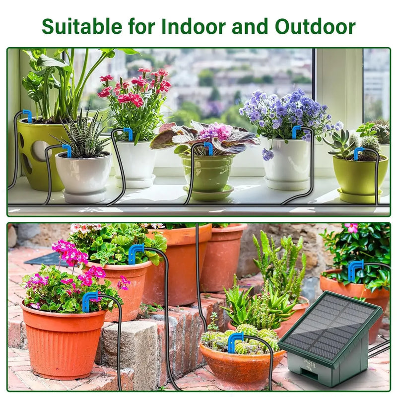 Solar-Powered Automatic Drip Irrigation Kit