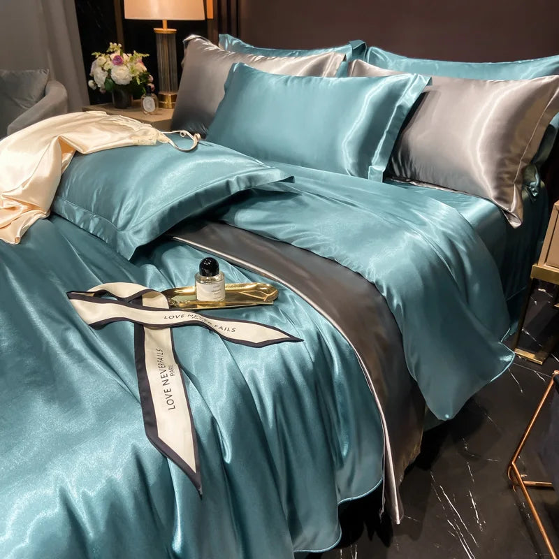 Housse de Couette en Satin de Soie Premium