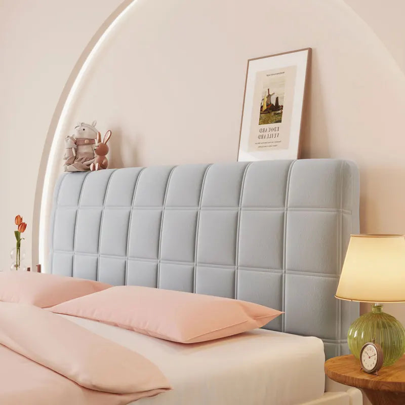 Stretch Velvet Headboard Cover - Queen Size, Dustproof & Slip-on Design