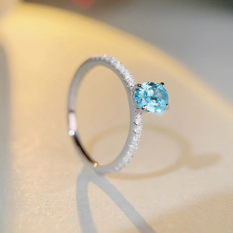 Elegant Oval CZ Sterling Silver Ring