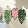 Leaf Design Ultra-Absorbent Quick-Dry Hand Towel with Hanging Loop