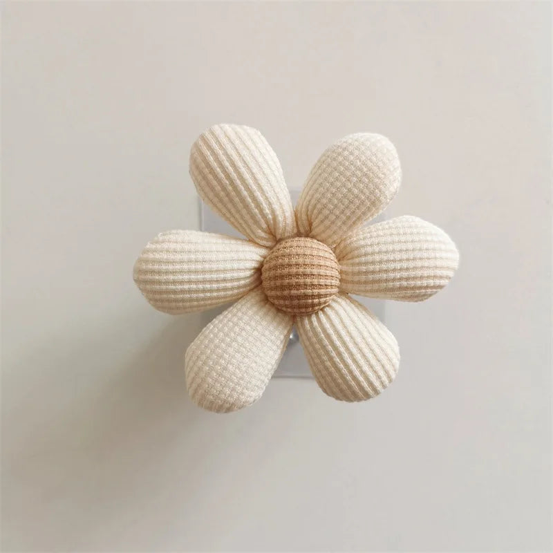 Wooden Flower Wall Hook with Adhesive Backing