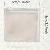A clear plastic organizer bag with a lid and a rectangular compartment for travel medicine or toiletries.