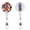 Leopard Print Retractable Badge Holder with Clip