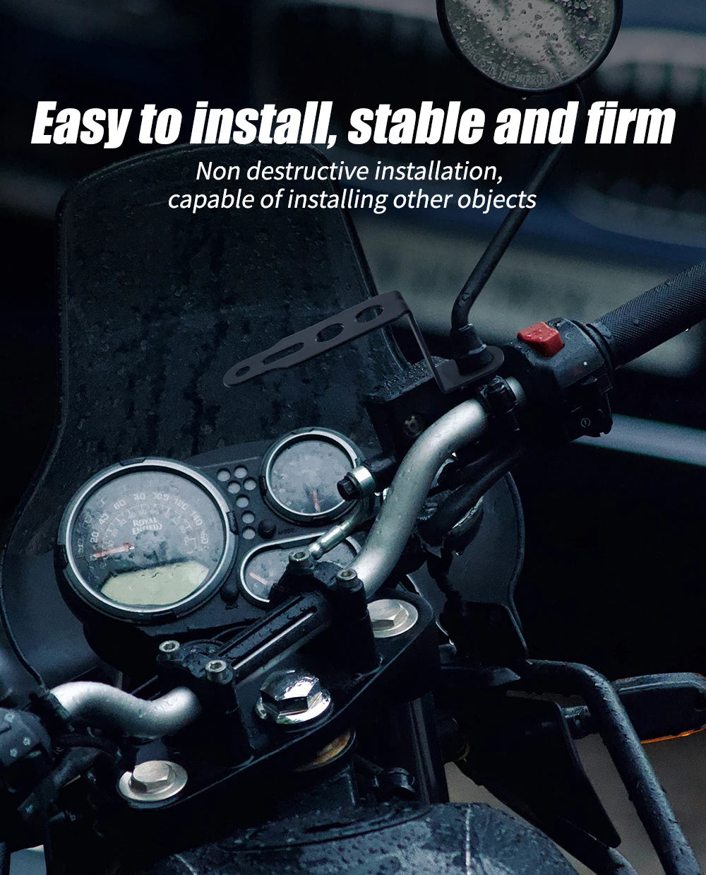 Motorcycle Z-Shaped Mirror Bracket for LED Light Mounting