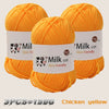 Three skeins of chicken yellow silk-friendly yarn for knitting and crochet