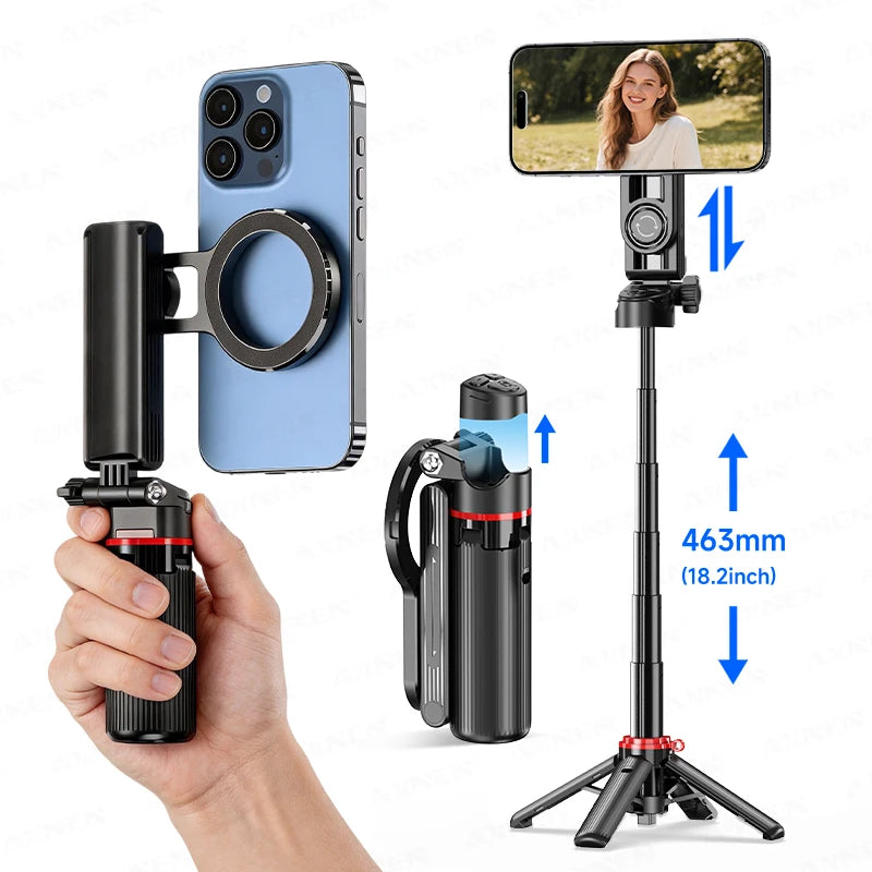 Magnetic Mini Selfie Stick Tripod with Bluetooth Remote