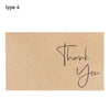 A light brown greeting card with handwritten text that says Thank You