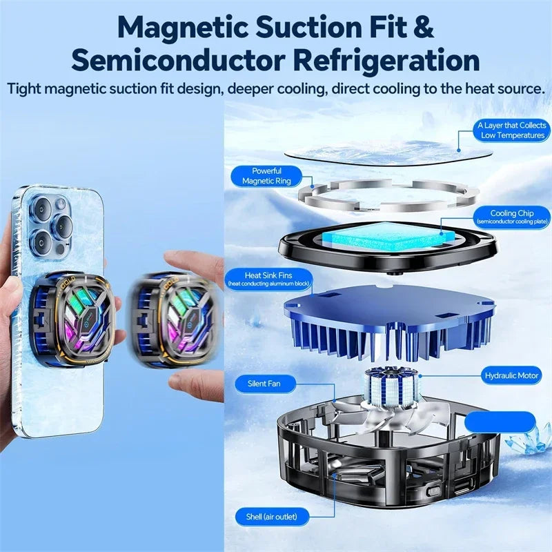Magnetic Phone Cooler with Temperature Display