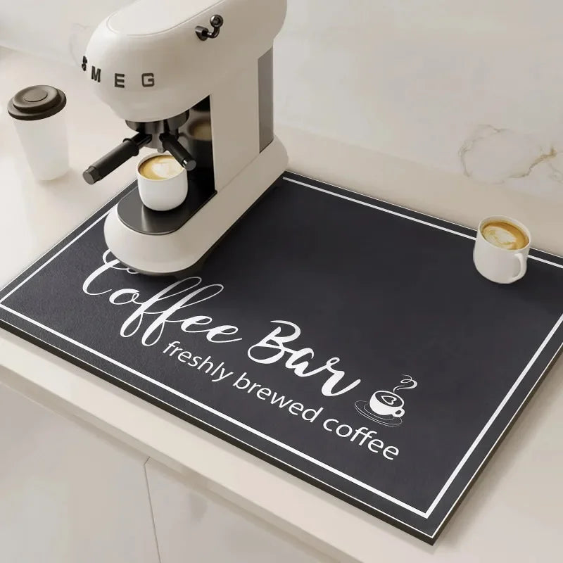 Fast-Drying Kitchen Absorbent Mat for Coffee Stations and Countertops
