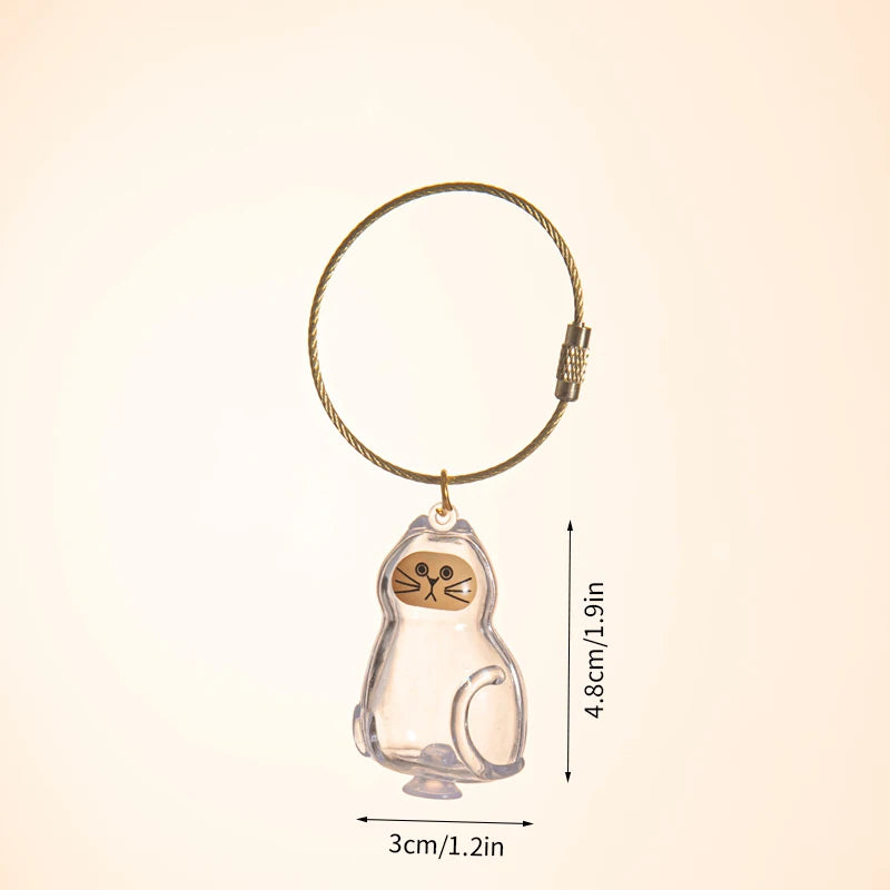 Pet Fur Memory Keychain with Cat-Shaped Capsule
