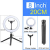 Adjustable ring light with tripod and phone holder for streaming and video calls