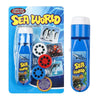 A blue projector flashlight set featuring Sea World images and educational themes.