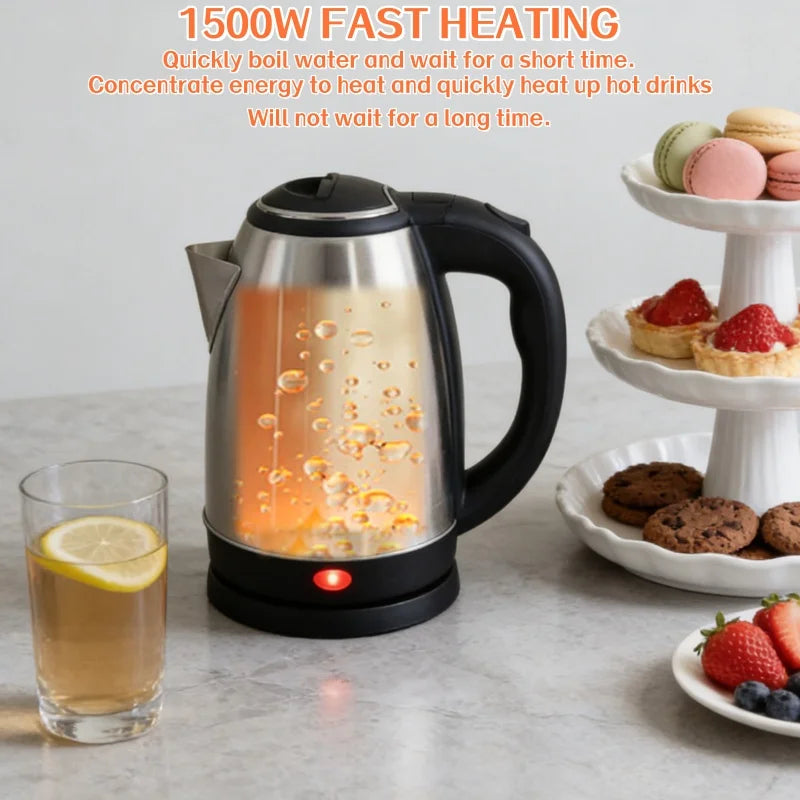 Tetera Eléctrica de Acero Inoxidable de 2L con Apagado Automático