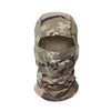 A camouflage patterned balaclava cap for outdoor sports