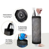 A black mesh bag dispenser with an elastic bottom and open design shown in various angles.