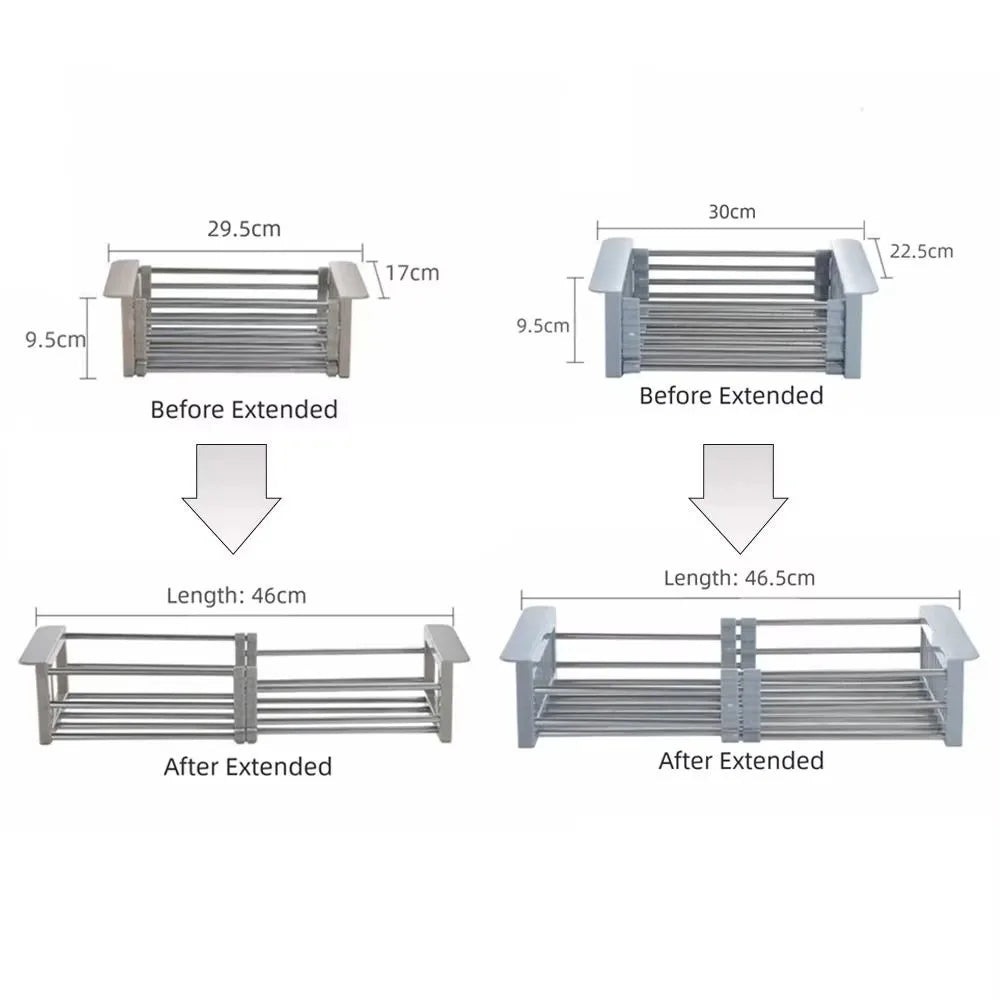 Adjustable Stainless Steel Sink Drain Basket