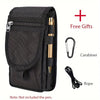 Pochette ceinture noire multifonctionnelle avec stylo, mousqueton et corde