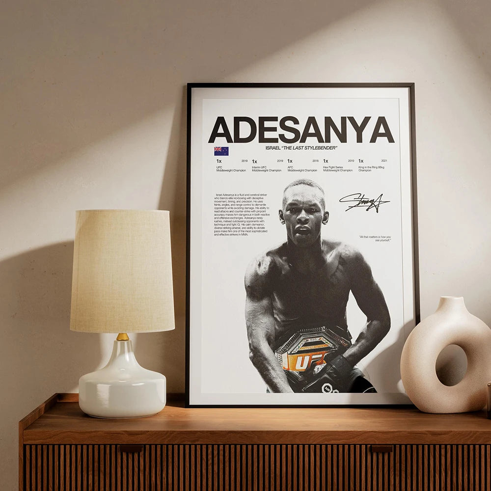 Boxing Legend Fighter Canvas Wall Art - MMA Champion Poster Print for Home Gym Decor