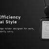 Premium Leather ID Card Holder with Adjustable Lanyard